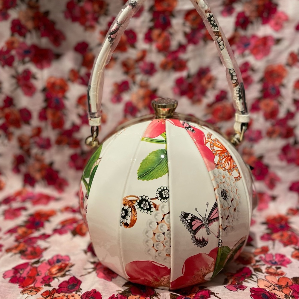 WOMEN ROUND WEDDING COCKTAIL HANDBAG PURSE - Picture 4 of 5
